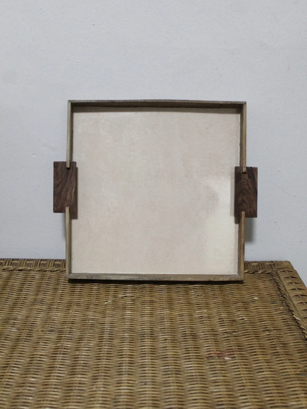 West Elm Reclaimed Wood & Enamel Tray